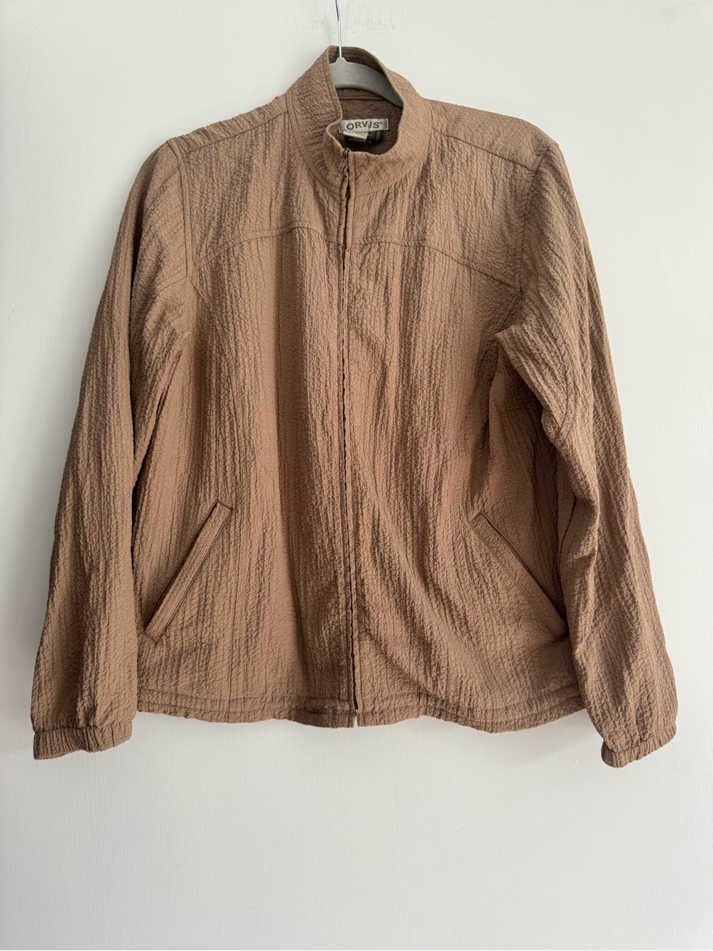 Orvis Lightweight Quilted Bomber Jacket in Light Brown